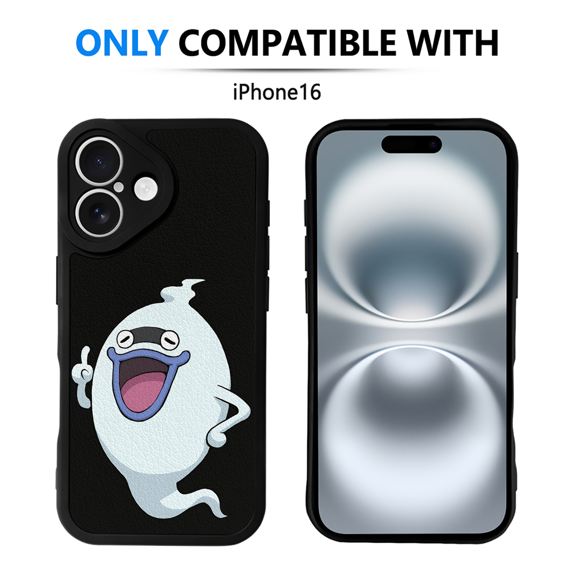 （画像用） 妖怪ウォッチ Yo-kai Watch 【iPhone 16シリーズ対応】シリコンスマホケース（レザー調） 材質：シリコン